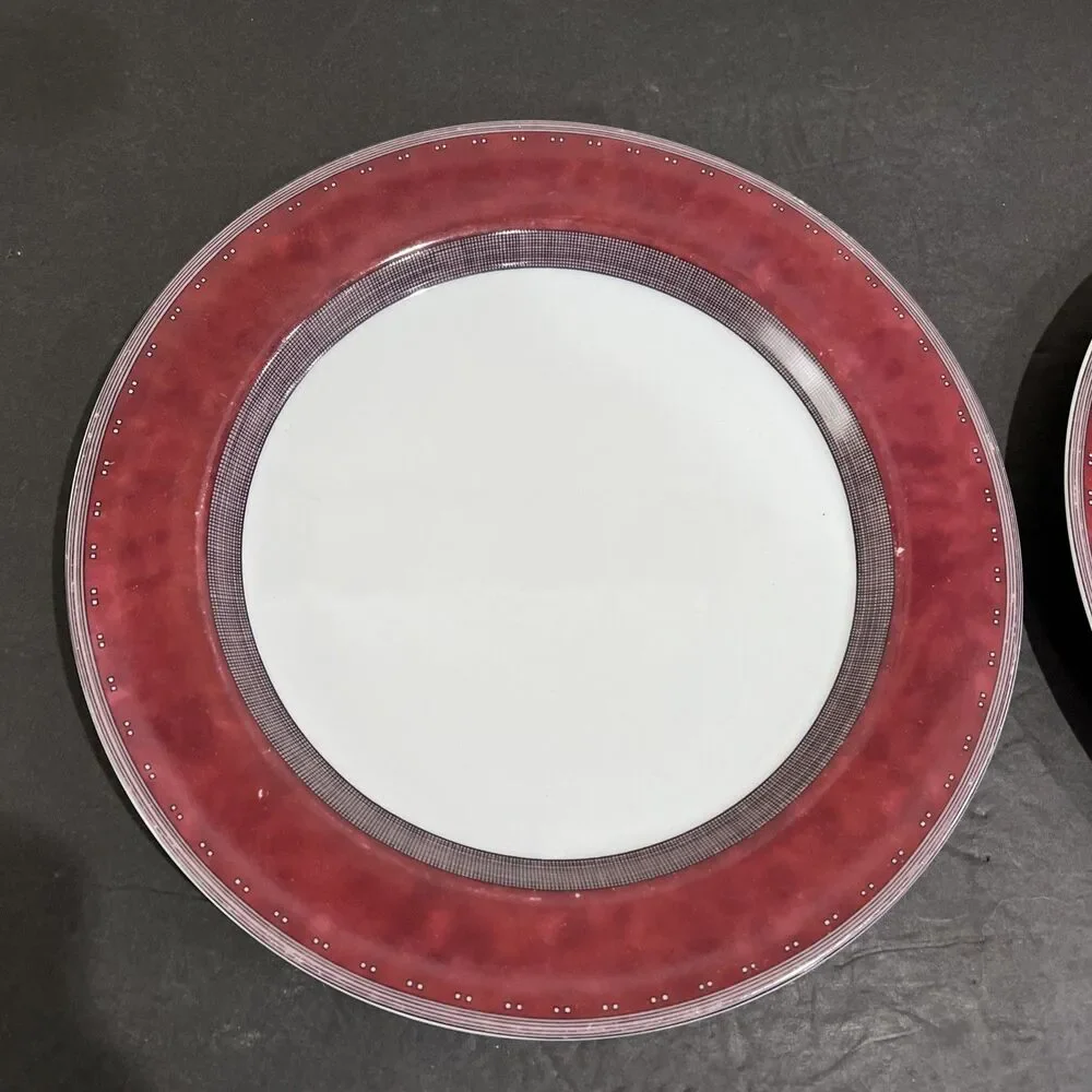 Dansk Gridworks Burgundy Dinner Plate 11 Inch Set of 2